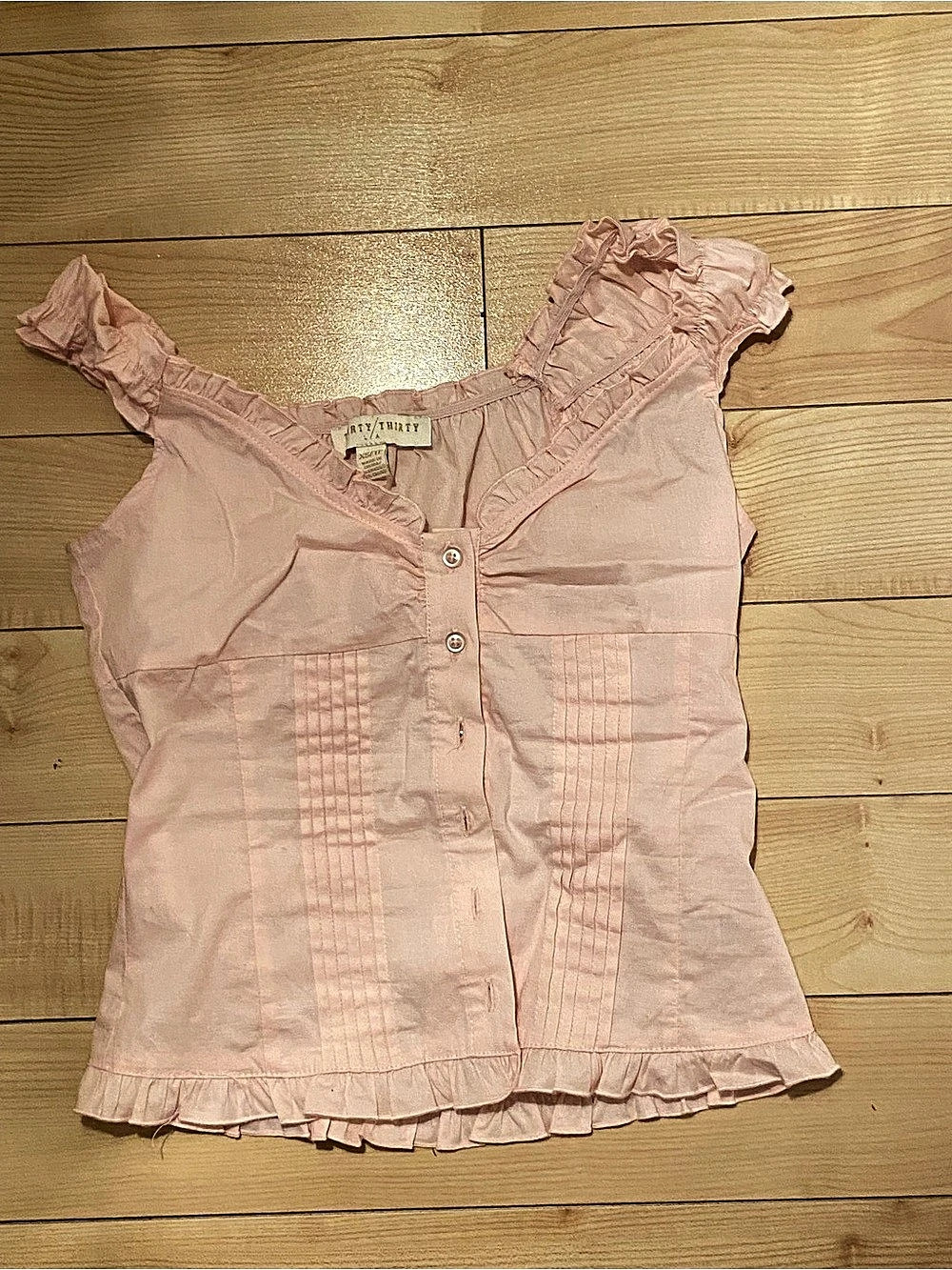 THIRTY/THIRTY LA Ruffle Blouse in Pink Size XS Like New